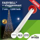 Fairybell 7 meter 1500 leds warm white met Aluminium Vlaggenmast 7 meter Ø70mm - met setkorting!