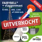 Fairybell 6 meter (900, 1200 of 2000 leds) met Polyester Vlaggenmast 6 meter - met setkorting!