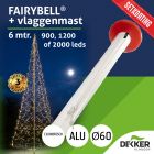 Fairybell 6 meter (900, 1200 of 2000 leds) met Aluminium Vlaggenmast 6 meter Ø60mm - met setkorting!