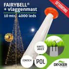 Fairybell 10 meter 4000 leds met Polyester Vlaggenmast 10 meter - met setkorting!