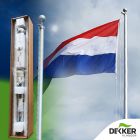 Aluminium 5-delige mast met NL vlag en oranje wimpel complete set (5.7 meter boven maaiveld) (ook geschikt voor Fairybell 6 meter)