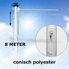 BUDGET HIJSBARE polyester baniermast 8 meter conisch