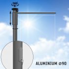 Easylift ANTRACIET: Hijsbare aluminium baniermast met roterende uithouder 6,7 of 8 meter Ø 90mm met gratis banier!