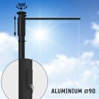 Easylift ZWART: Hijsbare aluminium baniermast met roterende uithouder 6,7 of 8 meter Ø 90mm met gratis banier!