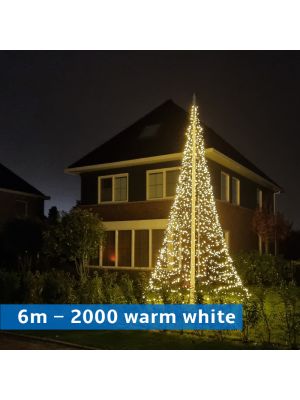 Fairybell 6 meter 2000 Led warm white: gratis verlengsnoer+gratis transporttas
