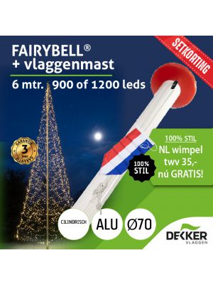 Fairybell Kerstboom 6 Meter 1200 Led Dekker Vlaggen