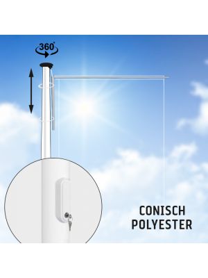HIJSBARE polyester baniermast 10 of 12 meter conisch