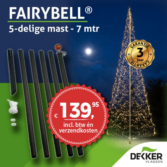 vergelijking Dosering Verwaand Fairybell vlaggenmast 7 meter - Dekker Vlaggen