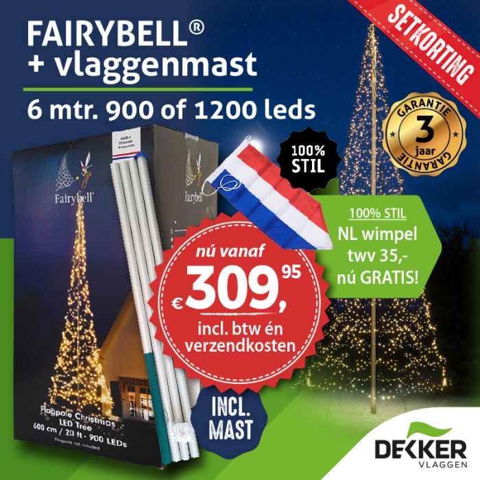 Fairybell 6 Meter Met Deelbare Aluminium Mast Dekker Vlaggen