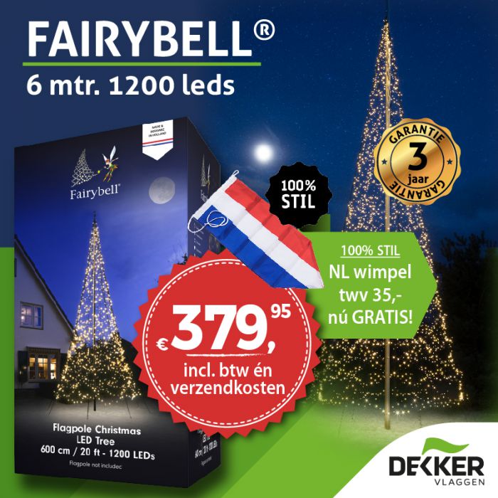 Fairybell Kerstboom 6 Meter 1200 Led Dekker Vlaggen
