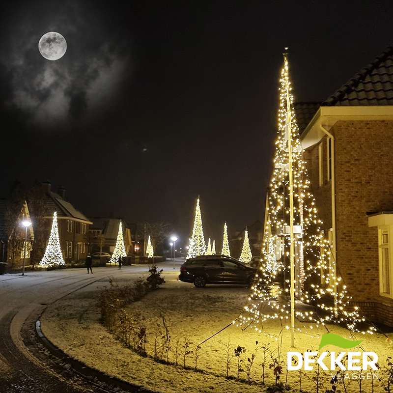 6 meter 900 leds warm white met deelmast